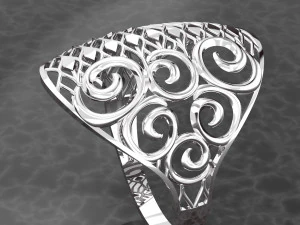 WAVE RING FILE 3DM AND KEYSHOT FILE RENDERING 3D Model