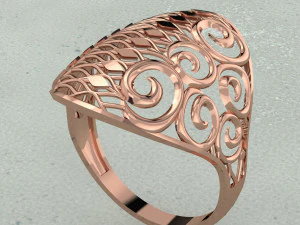 WAVE RING FILE 3DM AND KEYSHOT FILE RENDERING 3D Model
