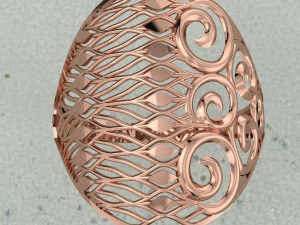 WAVE RING FILE 3DM AND KEYSHOT FILE RENDERING 3D Model