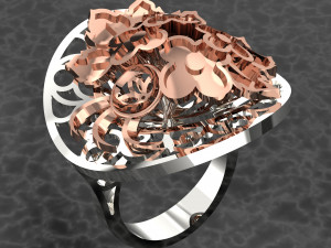 BIG flower assembled RING FILE 3DM AND KEYSHOT FILE 3D Model