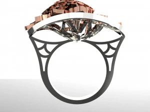 BIG flower assembled RING FILE 3DM AND KEYSHOT FILE 3D Model