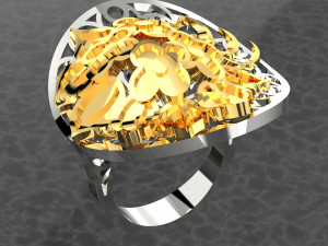BIG flower assembled RING FILE 3DM AND KEYSHOT FILE 3D Модель