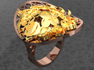 BIG flower assembled RING FILE 3DM AND KEYSHOT FILE 3D Model