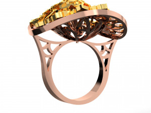 BIG flower assembled RING FILE 3DM AND KEYSHOT FILE 3D Модель