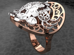 BIG flower assembled RING FILE 3DM AND KEYSHOT FILE 3D Модель