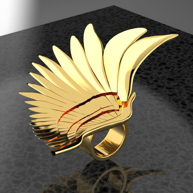 ANGEL WING BIG RING RENDERING 3D Model .c4d .max .obj .3ds .fbx .stl .blend 