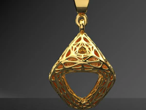 GEOMETRIC PENDANT JEWELRY FILE OBJ AND KEYSHOT FILE 3D Model