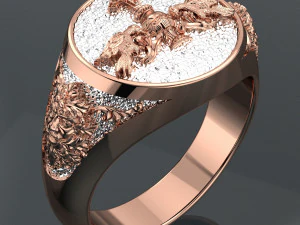 BIRD COLOR 18K GOLD RING FILE 3DM 3D Model