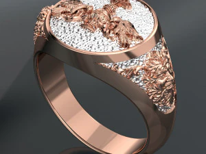 BIRD COLOR 18K GOLD RING FILE 3DM 3D Model