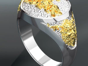 BIRD COLOR 18K GOLD RING FILE 3DM 3D Model