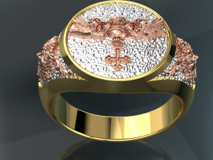 BIRD COLOR 18K GOLD RING FILE 3DM 3D-Modell