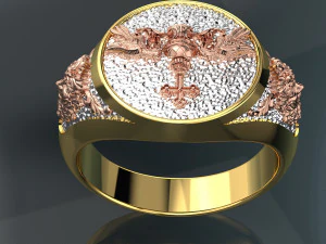 BIRD COLOR 18K GOLD RING FILE 3DM 3D Model