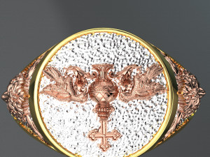BIRD COLOR 18K GOLD RING FILE 3DM 3D-Modell