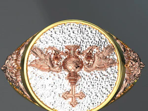 BIRD COLOR 18K GOLD RING FILE 3DM 3D Model