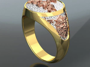 BIRD COLOR 18K GOLD RING FILE 3DM 3D Model