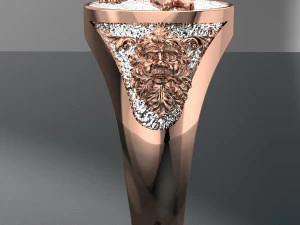 BIRD COLOR 18K GOLD RING FILE 3DM 3D Model