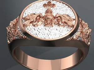 BIRD COLOR 18K GOLD RING FILE 3DM 3D Model