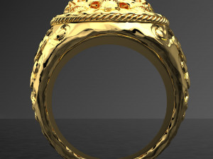 SKULL 18K GOLD RING FILE STL Modello 3D