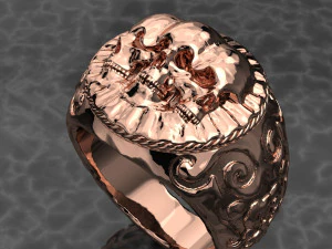 ANEL DE OURO 18K CR&Acirc;NIO ARQUIVO STL Modelo 3D