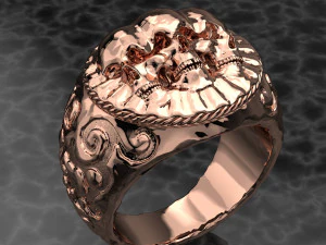 ANEL DE OURO 18K CR&Acirc;NIO ARQUIVO STL Modelo 3D