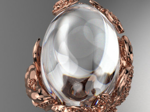 MERMAID BIG GEMSTONE 18K GOLD RING FILE 3DM KEYSHOT FILE Modello 3D
