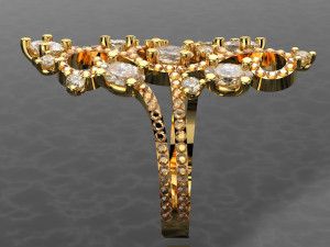 ROYALTY DIAMOND 18K GOLD RING 3D Modell