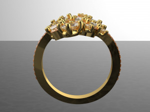ROYALTY DIAMOND 18K GOLD RING 3D Modell