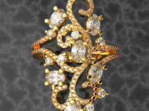 ROYALTY DIAMOND 18K GOLD RING 3D Modell