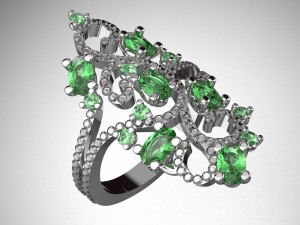 ROYALTY DIAMOND 18K GOLD RING 3D Modell