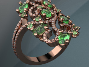 ROYALTY DIAMOND 18K GOLD RING 3D Modell