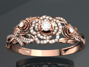 ROSE 18K GOLD BANGLE 3D Model