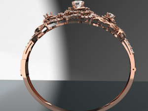 ROSE 18K GOLD BANGLE 3D Model