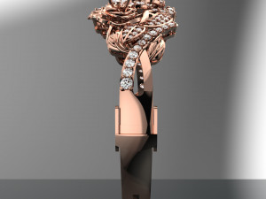 ROSE 18K GOLD BANGLE 3D Model