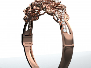 ROSE 18K GOLD BANGLE 3D Model