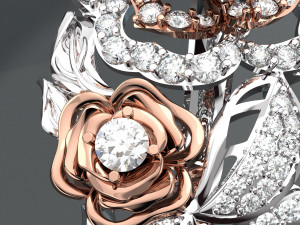ROSE 18K GOLD BANGLE 3D Model