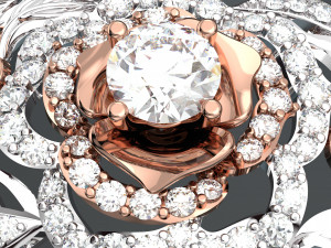 ROSE 18K GOLD BANGLE 3D Model