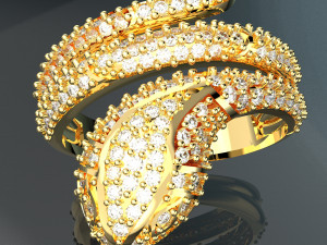 SNAKE DIAMOND 18K GOLD RING 3Dモデル