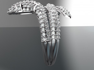 SNAKE DIAMOND 18K GOLD RING Model 3D