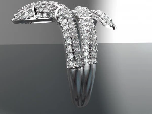 SNAKE DIAMOND 18K GOLD RING 3D Model