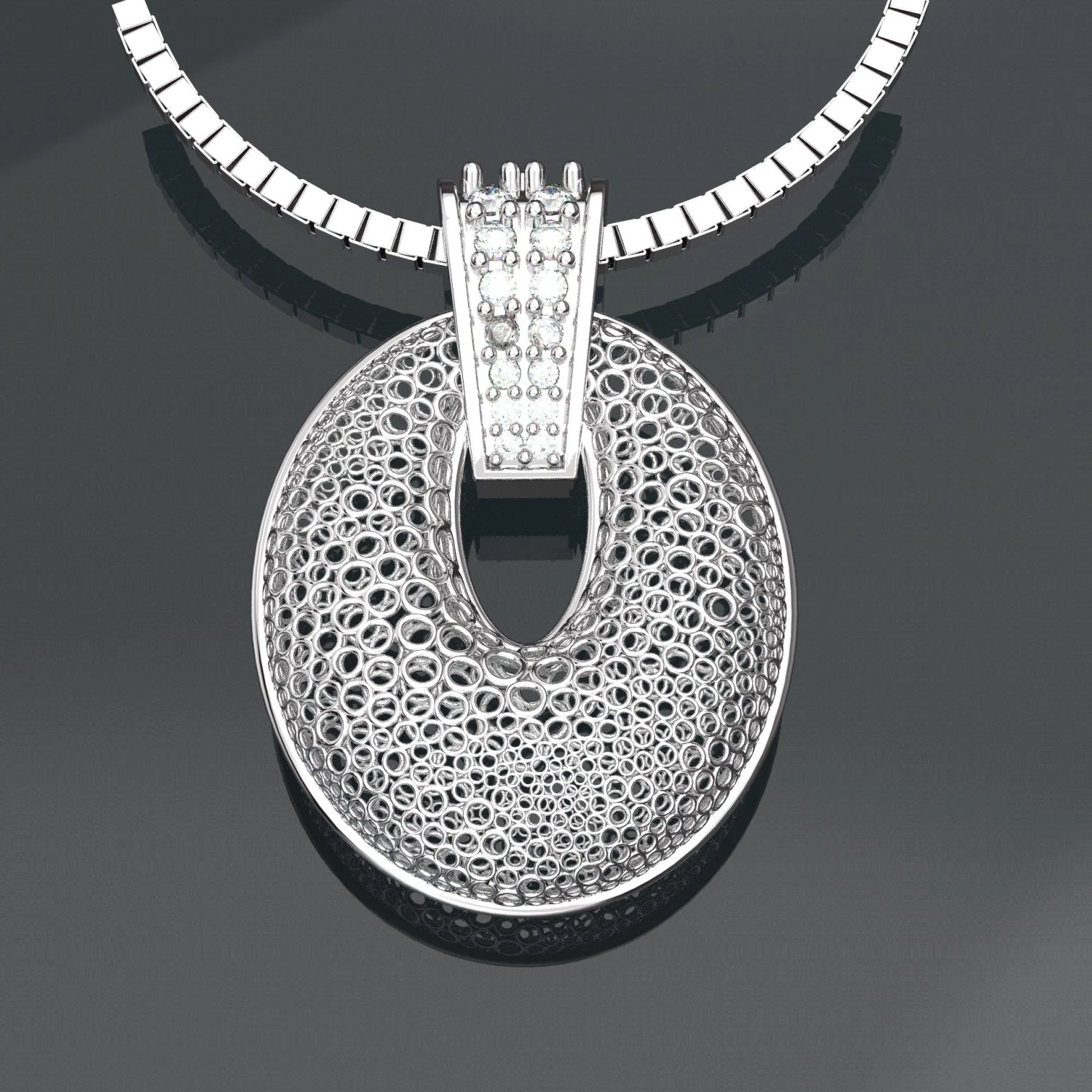 CIRCLE GOLD PENDANT 3D Model .c4d .max .obj .3ds .fbx .stl .blend