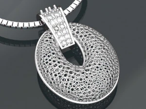 CIRCLE GOLD PENDANT 3D Model