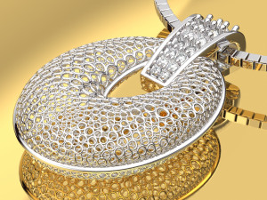 CIRCLE GOLD PENDANT Model 3D