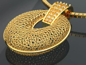 CIRCLE GOLD PENDANT 3D Model
