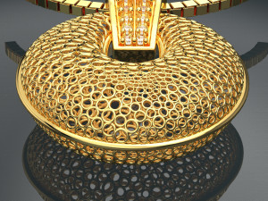 CIRCLE GOLD PENDANT Model 3D