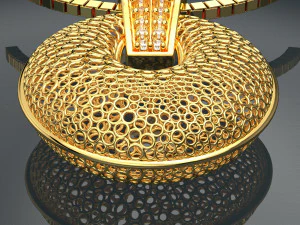 CIRCLE GOLD PENDANT 3D Model