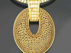 CIRCLE GOLD PENDANT Model 3D