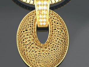 CIRCLE GOLD PENDANT 3D Model