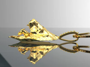 LION HEAD GOLD PENDANT 3D Model