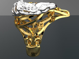 SCULPTURE HEART SHAPE 18K GOLD RING 3D Модель