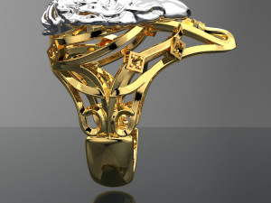 SCULPTURE HEART SHAPE 18K GOLD RING 3D Модель